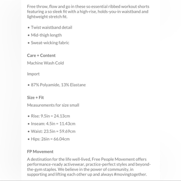 NWT Free People Movement Free Throw Shorts - Picture 4 of 4